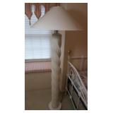 White Acrylic Floor Lamp w/Shade-12x25"