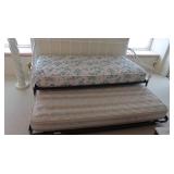 Brass & Metal Frame Trundle Bed w/2 Mattresses