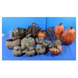 Pumpkin Decor-2 Ceramic , Twig, Grapevine & Wire