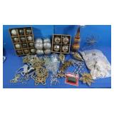 Silver & Gold Christmas Ornaments & more