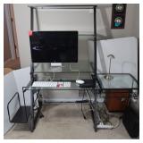 Steel & Glass Computer Work Desk-No Contents