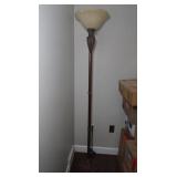 Ornate Metal Floor Lamp w/Frosted Shade-72x13