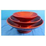 3 Wooden Decorative Bowls