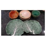 Set of Cabbage Leaf Bowls & Stoneware