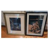 Framed Straw/Wood Oriental Picture & Framed Girl