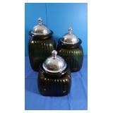 3 Various Size Covered Jars