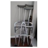2 Canes, Walker, Crutches