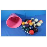 Pool Balls, Vintage Disney Beach Bucket(cracked)