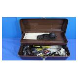 Vintage Metal Toolbox & Contents