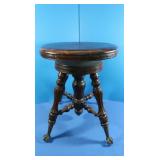 Antique Piano Stool w/Glass Feet, 18"H