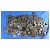 Approx 275 Wheat Pennies w/12 Steel Pennies&