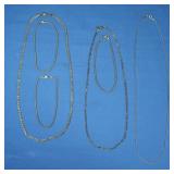 3 18" Sterling Chains,3-7" Sterling Bracelets-14gr