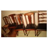 5 Dining Chairs-1 Cane Bottom, 4 w/Leather Seats