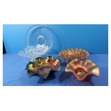 5 Vintage Glass Bowls-Carnival, Iridescent & other