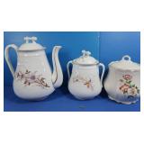 Ceramic Tea Pot & 2 Canisters