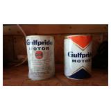 2 Vintage Qts. Gulf Pride Motor Oil