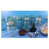 Vintage & Antique Ball 1906 Blue Glass Lid Jars &