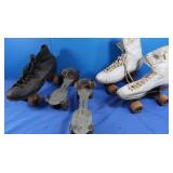 Vintage Roller Skates-leather & metal