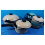 Club Aluminum Cookware w/Lids-5 Pcs, 1 Blue w/Lid