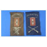 2 (possibly WWI) Banners 6"x10 1/2"