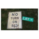 2 Street Signs-30"x24"(White Sign), 18"x6"(Green)
