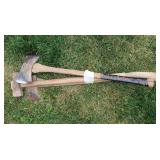 2 Axes w/Wood Handle, Sledge Hammer