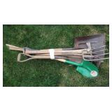 Yard/Garden Tools-Pitch Fork, 3 Shovels, Pick&more
