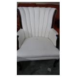 White Wooden Chair w/Soft Cushioning 28x22x39"