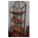 Metal Wall Shelving Unit w/Wooden Top Shelves