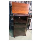 Rolling Media Cabinet w/Glass Door-20.5x16x37"