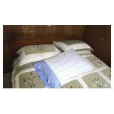 Full Size Bed, Headboard, Linens, Frame