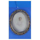 Antique Oval Framed Photo-12"x11"