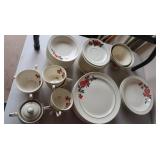 Vintage Hall Red Poppy Dishes-49pc,Homer Laughlin