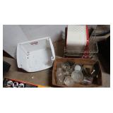 Milk Crate, Nails, Glassware, Metal Bin &more