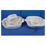 Vintage Corningware Lot-Blue Cornflower, Red Dot&