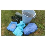 Trash Can & Various Size Tarps