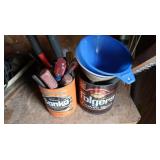Misc Tool Lot-Screwdrivers, Funnels, Wire Brush,