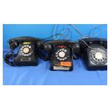 3 Vintage Rotary Dial Phones