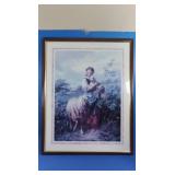 Framed Photo of Women & Sheep