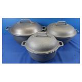 6 Pc Vintage Silverseal Pots w/Lids-Heavy Hammered