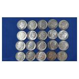 20 Roosevelt Dimes-90% Silver