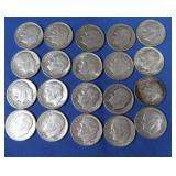 20 Roosevelt Dimes-90% Silver