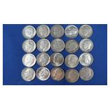 20 Roosevelt Dimes-90% Silver