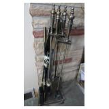 Polished Metal Fireplace Set