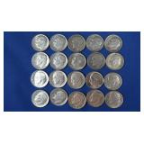 20 Roosevelt Dimes-90% Silver