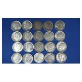 19  Roosevelt Dimes-90% Silver & 1 Mercury Dime