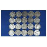 20 Roosevelt Dimes-90% Silver