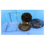 Brown Anchor Glass Casseroles, Clear Sq. Bakers