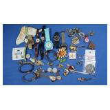 Costume Jewelry-Pins, Watches & more