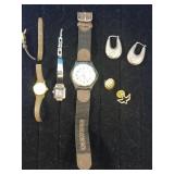 Sterling Hoop Earrings, Watches